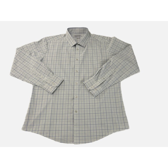 Mizzen+Main Other - Mizzen+Main Shirt Men’s XL White Blue Leeward Plaid Performance Trim No Tuck